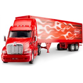 Wheel Master Peterbilt Tractor Trailer 387 Play Toy Truck Vehicle for Kids 1/32 Die Cast Scale,Designed, with Functions, Pre Built Semi, Realistic Look and Openable Doors Great Gift for Children