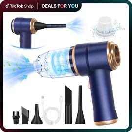 BELBUY Handheld Car Vacuum Cleaner, 19000Pa Vacuum Cleaner and Air Gun, 120W High-Power Wireless Handheld Car Vacuum Cleaner, equipped with two filters and multiple nozzles, suitable for cars, homes, offices, and pets.:_Digital Display Vacuum Cleaner - Black