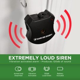 Guard Dog Security Adjustable Sliding Door Security Bar, Door Jammer 2-in-1 Adjustable Door Knob and Sliding Patio Door Stoppers Security with Alarm, 40 Different Adjustments