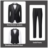 Rogers & Morris Tuxedo Suits for Men Solid 3 Piece