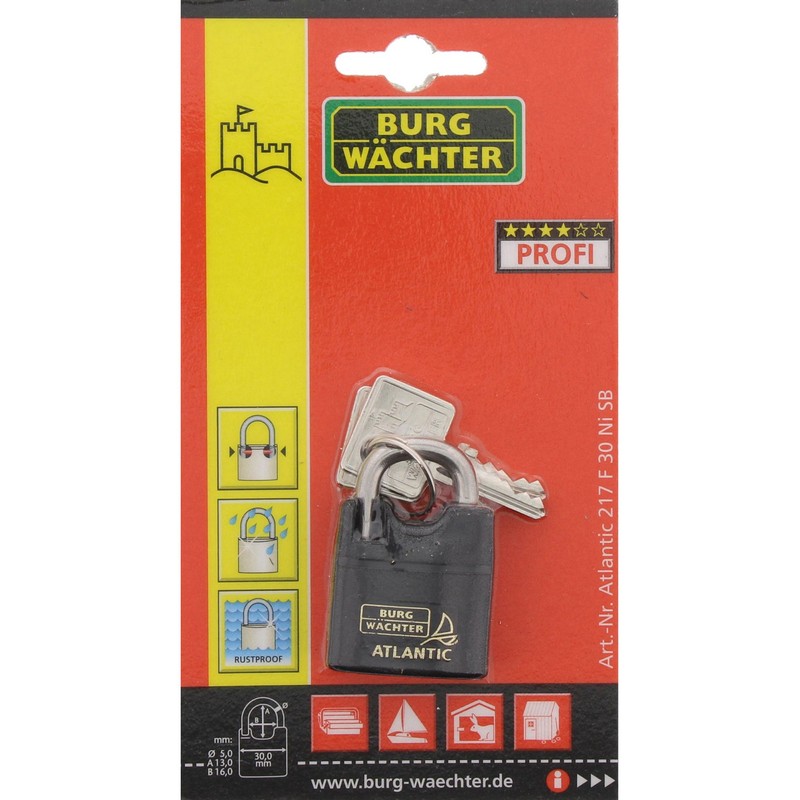 Burg-Wachter マリン品質 南京錠 32mm