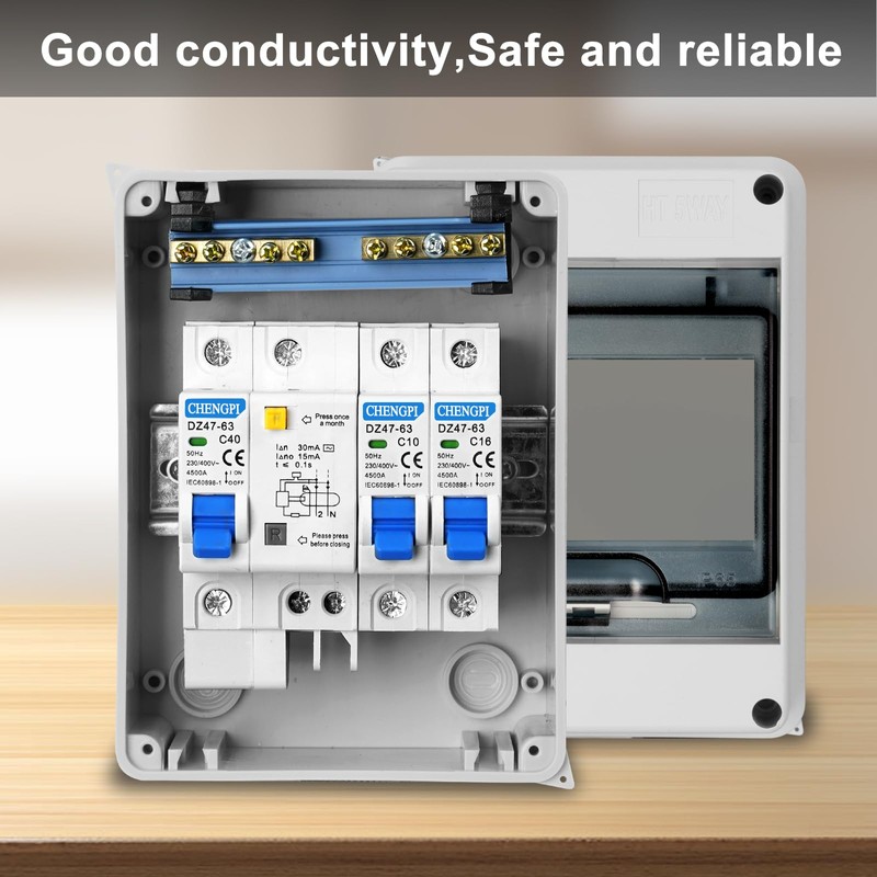 CHENGPI Surface-Mounted Fuse Box IP65, Surface-Mounted Distributor Small Distribution, Distribution