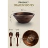 Tidita Acacia Wood Salad Bowl Set with Spoon, Fork -