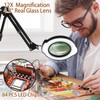 VUEJIC 12X Magnifying Glass with Light and Clamp, Magnifier with