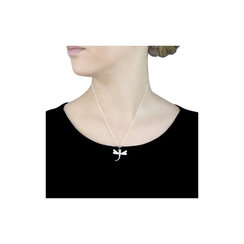 Tuscany Silver Cubic Zirconia Dragonfly Pendant