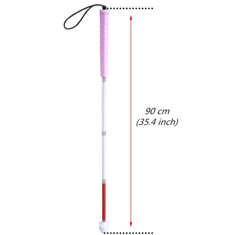 Folding White Cane, Aluminum Mobility Cane for Vision Impaired and