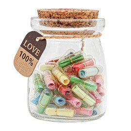 Capsule Letters Message in a Bottle - Cute Things Gifts for Boyfriend/Girlfriend - Love Letter for Anniversary, Birthday,Valentines Day, Mother's Day Gift (Mixed Color 50pcs)