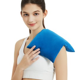 Heating Pad Microwavable with Washable Cover, 8 x 12 Multipurpose Microwave Heating Pad for Neck and Shoulders, Moist Heat Bean Bag Warm Compress for Knee, Muscles, Joints, Wrist (Light Blue)