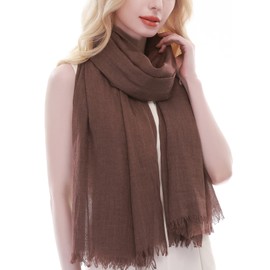 RIIQIICHY Brown Scarf for Women Ladies Lightweight Scarves Pashmina Shawls Wraps Wedding Head Neck Scarfs