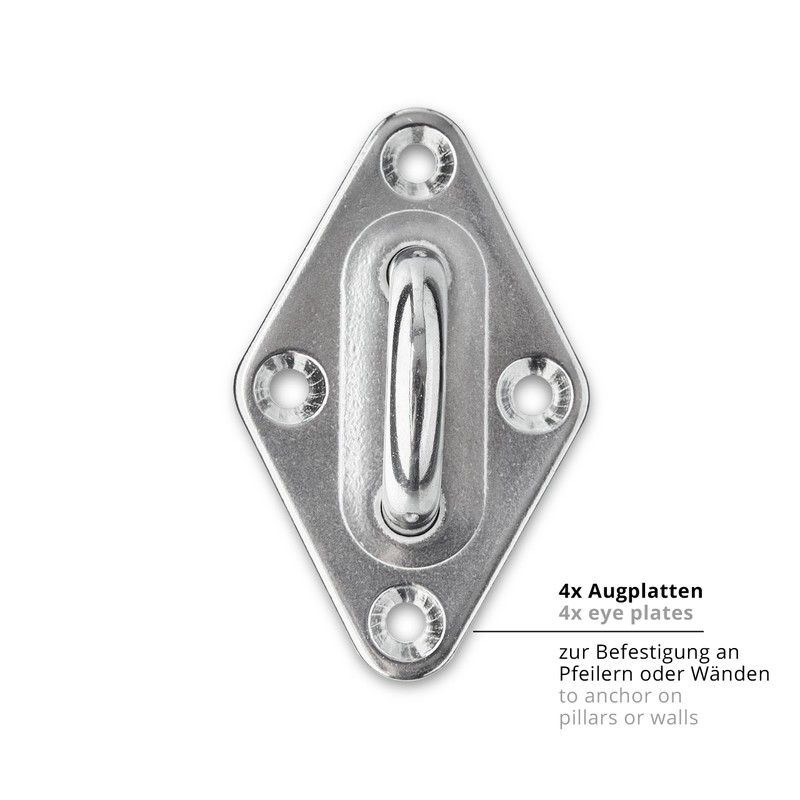 Lumaland awning incl. Attachment ropes, 100% HDPE with stabiliser for