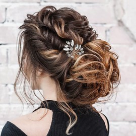 9 pcs Crystal Pearl Hair Pins for Women, SourceTon Accesorios para el cabello de las mujeres de la boda, tocado de niña de las flores, para la novia, dama de honor, niña de las flores, Decoración diaria de pelo largo (Plata)