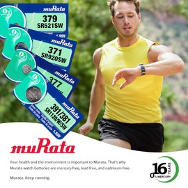 Murata 364 Battery SR621SW 1.55V Silver Oxide Watch Button Cell (20 Batteries)