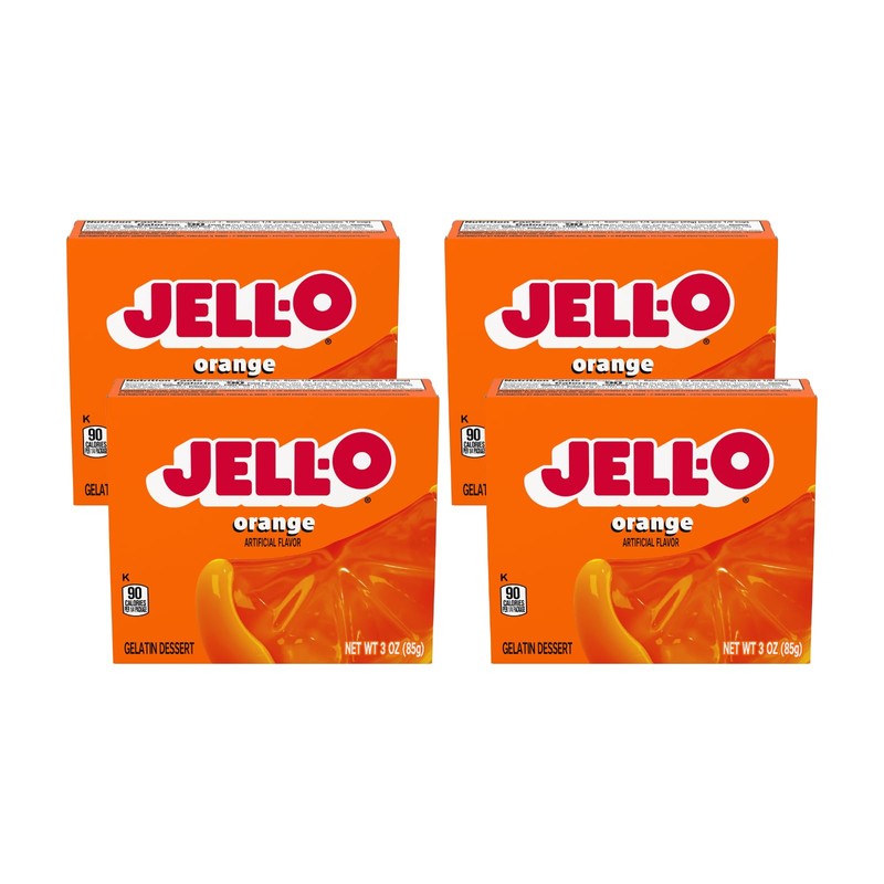 Jell-O Gelatin Dessert Mix, Orange Flavored, Fat Free, Quick &