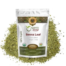 Organic Way Senna Leaf Cut & Sifted (Cassia angustifolia) - Herbal Tea | Kosher & USDA Certified | Vegan, Non-GMO & Gluten Free | Tested for Heavy Metal | 100% Raw from India (1/2LBS / 8Oz.)