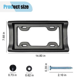 Car License Plate Bumper Guard, EVA License Plate Frame with Screws, 2.3" Thick Car Tag Mount Protects Bumper from Scratches and Dents, Universal License Plate Cover for Car Truck SUV