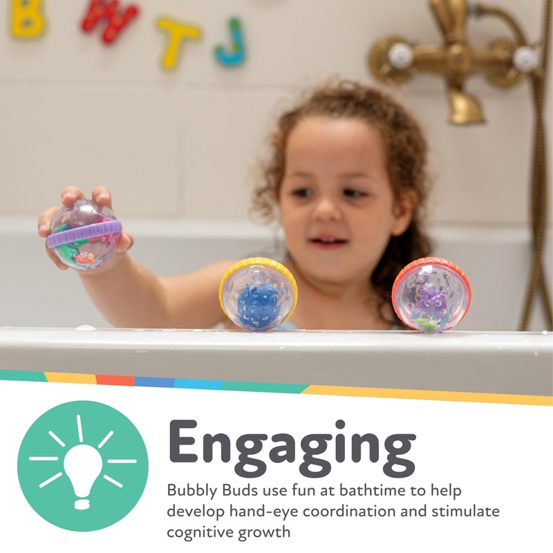 Nuby Nuby Bubbly Buds Interactive Bath Set - (4-Pack) Baby