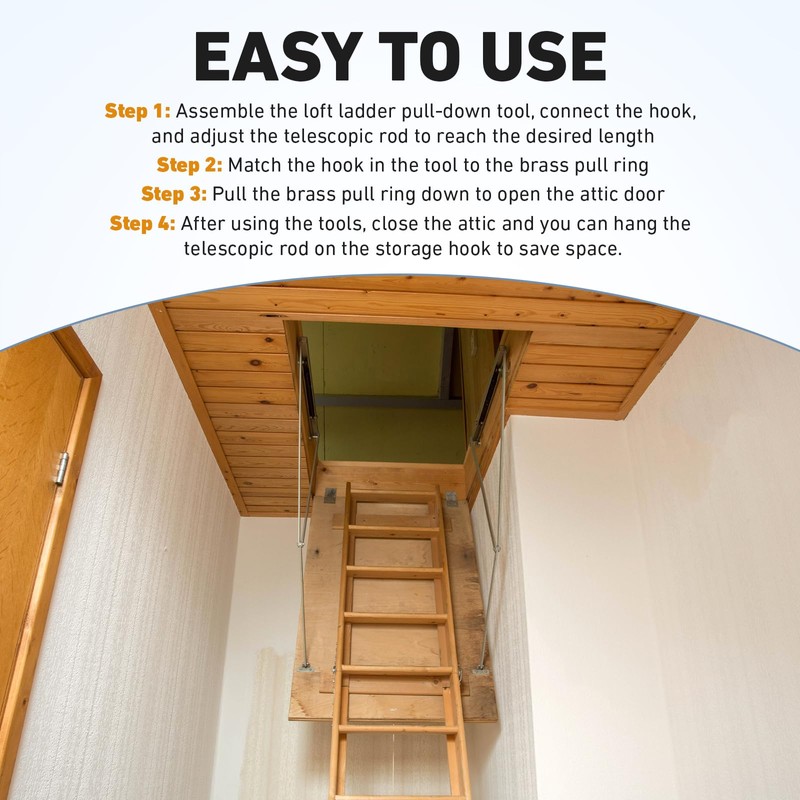 Attic Ladder Pull System Kit - Attic Pull Down System