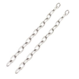 Small Metal Chain,Stainless Steel Safety Chains 40in (L) x 3MM (T) Long Link Chain Rings Light Duty Coil Chain for Hanging Pulling Towing (3mm*100cm-2 Pack)
