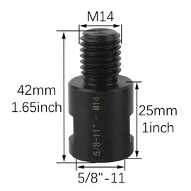 RLECS 2PCS 5/8 Inch to M14 Angle Grinder Adapter 5/8-11 Female to M14 Male Adapter Black Steel Drill Adapter Suitable for M14 Threaded Diamond Core Drill and Masonry Hole Saws