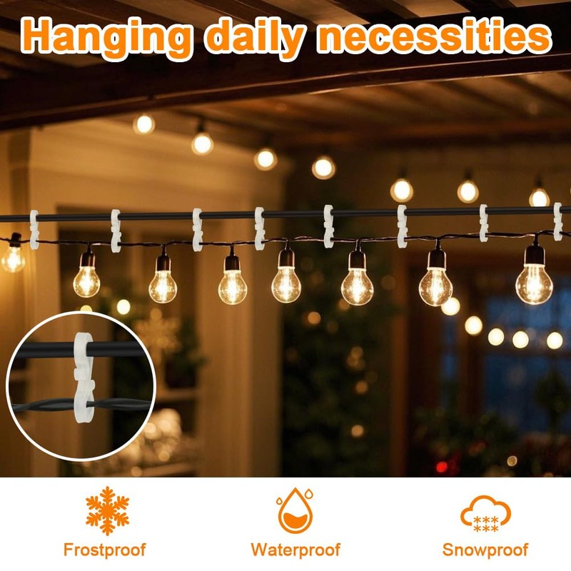 Flintronic Gutter Hooks for Outdoor Lights, 30 Pcs Plastic S