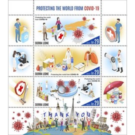 Sierra Leone - 2022 Protecting from Pandemic - 3 Stamp Sheet - SRL220548a