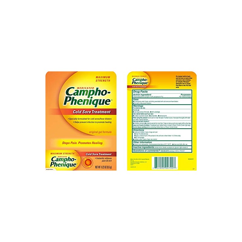 Campho-Phenique Cold Sore Treatment Original Gel Formula, 0.23 OZ