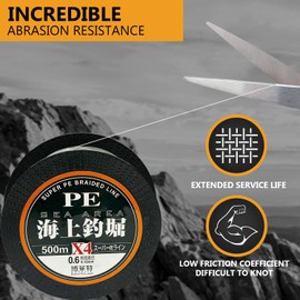 Braided Fishing Line 4 Strand Abrasion Resistant Strong & Clear Heavy Duty 109/218/328Yards Test for Salt-Water Fresh Water, 10-90 LB, Zero Stretch, Smaller Diameter for Extra Visibility, Colorful