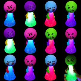 TOPJOWGA Jumping Spielzeug, 12 Stück Springbälle Hüpfball, Spring Launchers Toys, LED Leuchtspielzeug, Party Mitgebsel Kindergeburtstag, Hüpfende Partygeschenke für Kinder, Glow in The Dark