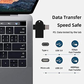 2 in 1 OTG Adapter USB C and Micro USB to USB – OTG Converter for Android Smartphones, Flash Drive, Keyboard, Mouse, Tablet Connector 5Gbps Data Transfer