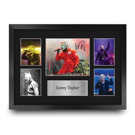 HWC Trading FR A3 Corey Taylor Gifts Printed Signed Autograph Picture for Music Memorabilia Fans - A3 Framed