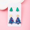3Pcs Christmas Acrylic Stud Earrings for Women Snowman Christmas Tree