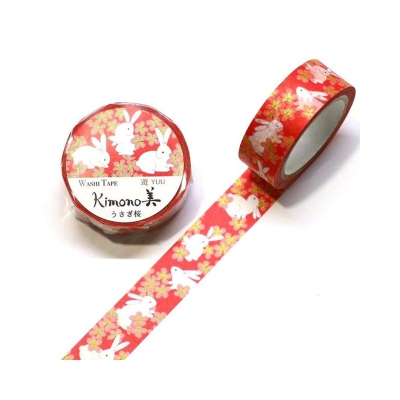 GR-2017 Masking Tape, Rabbit Sakura, 0.6 inches (15 mm) x