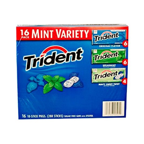 Trident Mint Variety Gum, 16 Count
