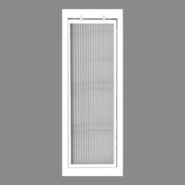 HVAC Premium 8'' x 32'' Cube Core Eggcrate Return Air Filter Grille for 1'' Filter - Aluminum - White [Outer Dimensions: 10.5'' x 34.5"]