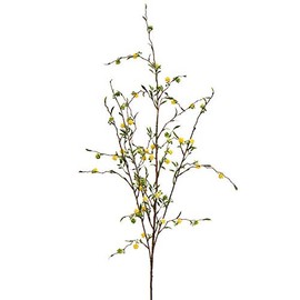 Factory Direct Craft Artificial Yellow Berry and Twig Sprays | 2 Sprays | for Indoor or Outdoor Decor