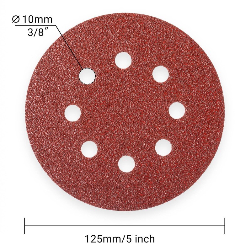 YoiYee 125mm/5-Inch Abrasive Sanding Discs – 8-Hole Hook & Loop