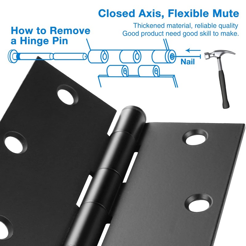 JIW 30 Pack Matte Black 3.5 Inch Square Radius Door