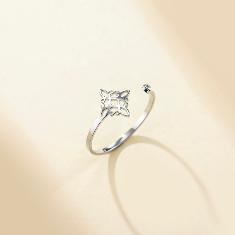 Witch‘s Knot Ring with for Women Adjustable Open Ring Witchcraft