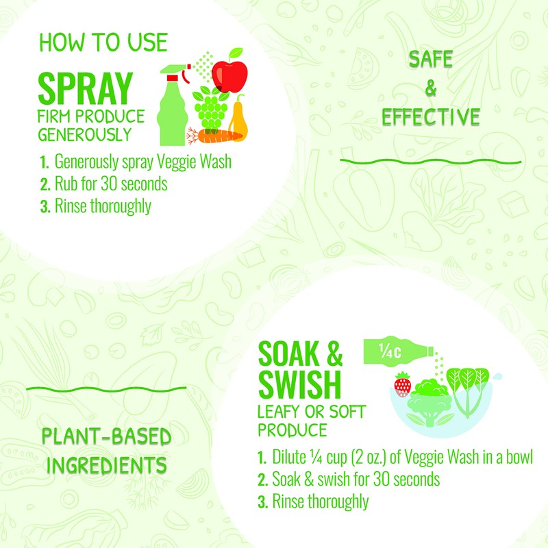 Veggie Wash Organic Fruit and Vegetable Wash Soaker, 32 Fluid
