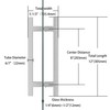 Bathlink 8" Square Shower Door Handle, Back to Back Shower