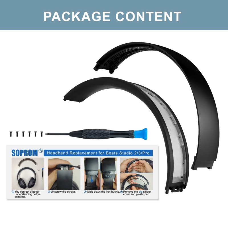 Top & Bottom Headband Rubber Replacement Cover for Beats Studio