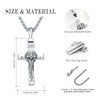 Adnix Cremation Necklace Jesus Christ Crucifixion Cross Urn Necklace 925