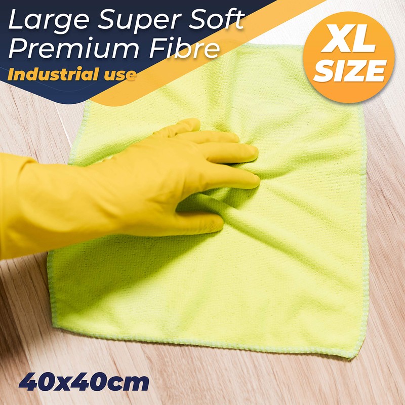 DCS Microfibre Cleaning Cloth, White, Pack of 20, Large Size: