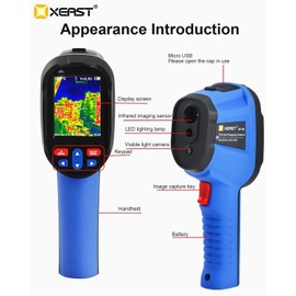 XEAST Thermal Imaging Camera, 160 x 120 IR Resolution Handheld Infrared Camera 320 x 240 Thermal Imaging Gun, 2.8" LCD Screen, 25Hz, -4°F to 1022°F, Thermal Imager with PC Analysis & Video Recording