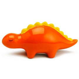 Mousehouse Gifts - Orange Stegosaurus Piggy Bank, Dinosaur Money Box for Boys and Girls