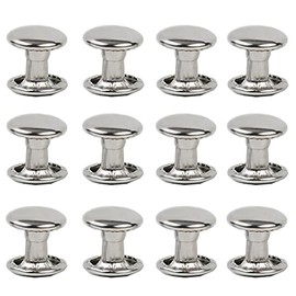 100sets Stainless Steel Leather Rivets Double Cap Rivet Tubular Metal Studs Repairs Decoration Craft Accessories for Leather Craft Clothes Shoes Bags Belts (12mm Silver)