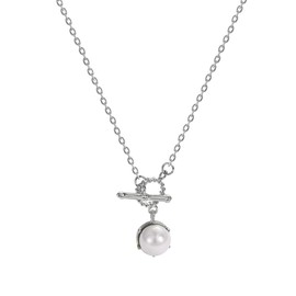 Stocking Stuffers Gifts for Women Pearl Necklace for Women Dainty Round Pearl Pendant Necklace Trendy Pearl Necklace for Girls Simple Wedding Prom Bridal Pearls Jewelry Gifts