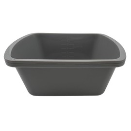 Comfort Axis Rectangular Plastic Wash Basin with Graduations, 7 Quart, 3 Pack, Grey