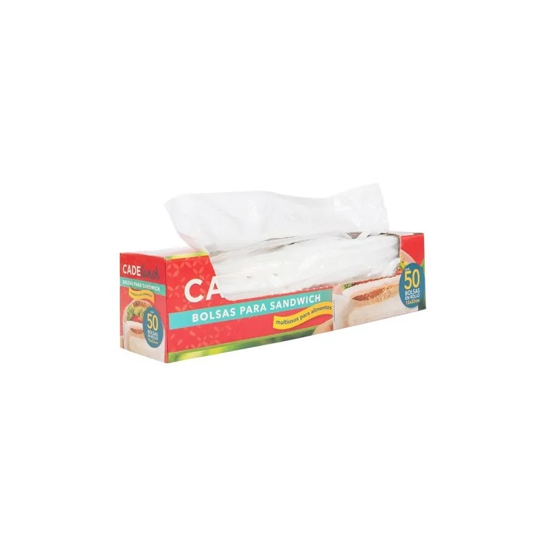 50 Bolsas Desechables Para Sandwich Cadelunch, 15x22 Cm