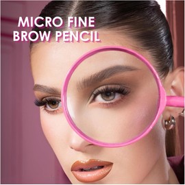 PINK UP Micro Fine Brow Pencil Delineador de Precisión Cejas Delinea Peina y Maquilla Larga Duración No se corre Efecto Microblading Lapiz de cejas Color Brown Black PKMB03